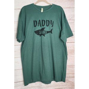 Next Level Sustainable XL Organic cotton Recycled Polyester Daddy Shark T Shirt